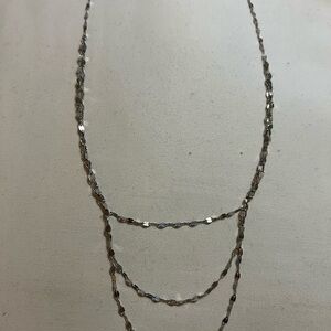 925 Sterling Silver Layered Disc Chain Necklace -